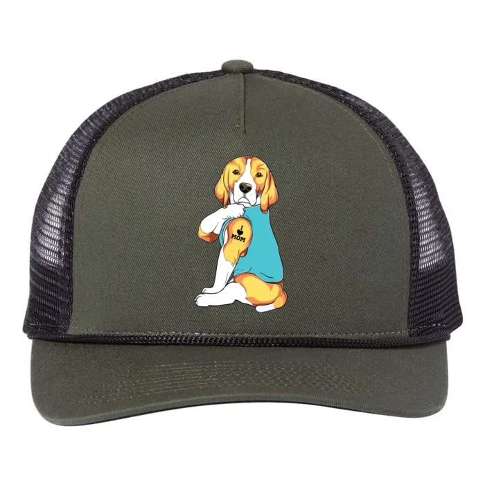 Beagle I Love Mom Apparel Dog Mom Gifts Womens Retro Rope Trucker Hat Cap