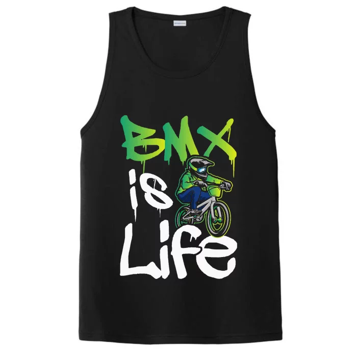 Bmx Is Life Cyclist Road Racing Freestyle Bike Rider Performance Tank