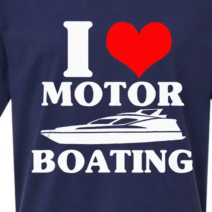 Boater I Love Motor Boating Funny Boating Sueded Cloud Jersey T-Shirt