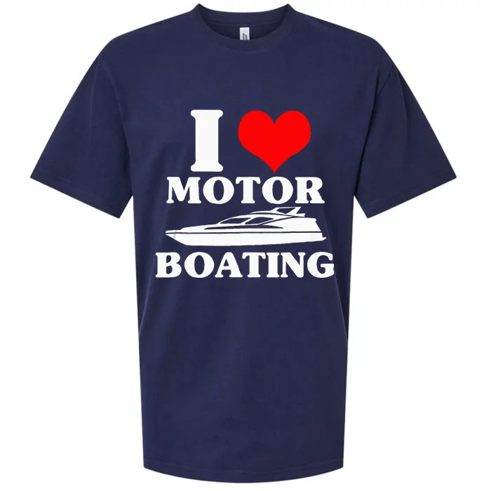 Boater I Love Motor Boating Funny Boating Sueded Cloud Jersey T-Shirt