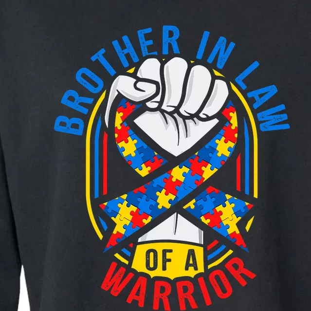 Brother In Law Of A Warrior Autism Awareness Matching Cropped Pullover Crew