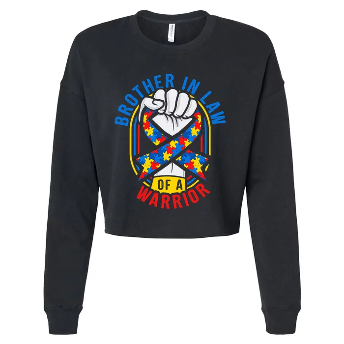 Brother In Law Of A Warrior Autism Awareness Matching Cropped Pullover Crew