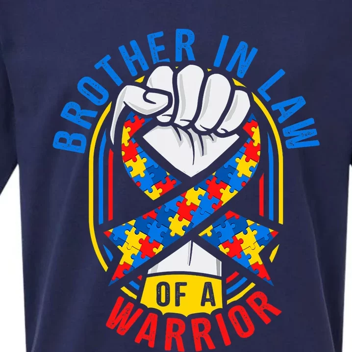 Brother In Law Of A Warrior Autism Awareness Matching Sueded Cloud Jersey T-Shirt