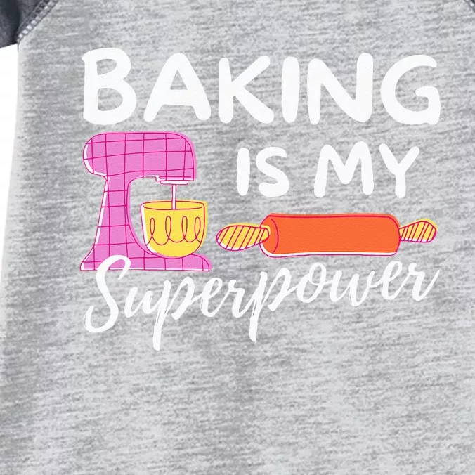 Baking Is My Superpower Funny Baker & Baking Gift Infant Baby Jersey Bodysuit