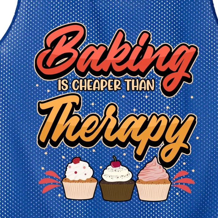 Baking Is My Therapy Gift Mesh Reversible Basketball Jersey Tank