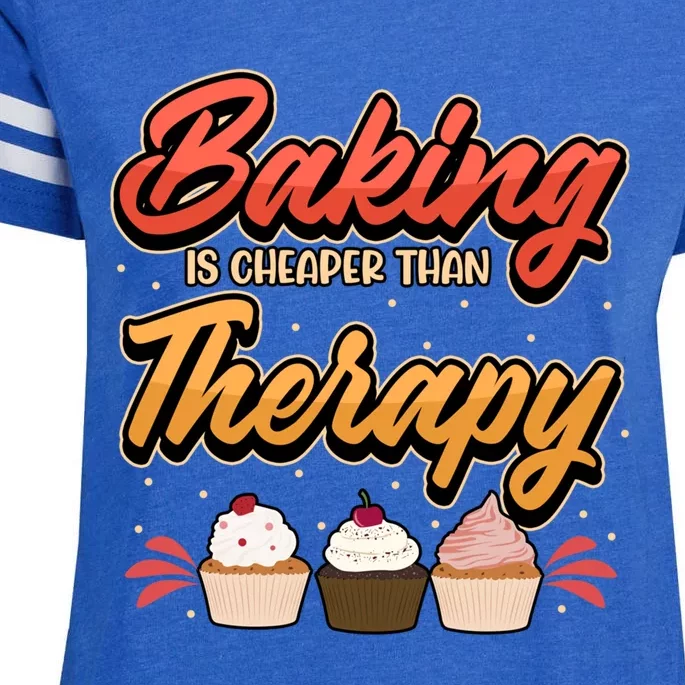 Baking Is My Therapy Gift Enza Ladies Jersey Football T-Shirt