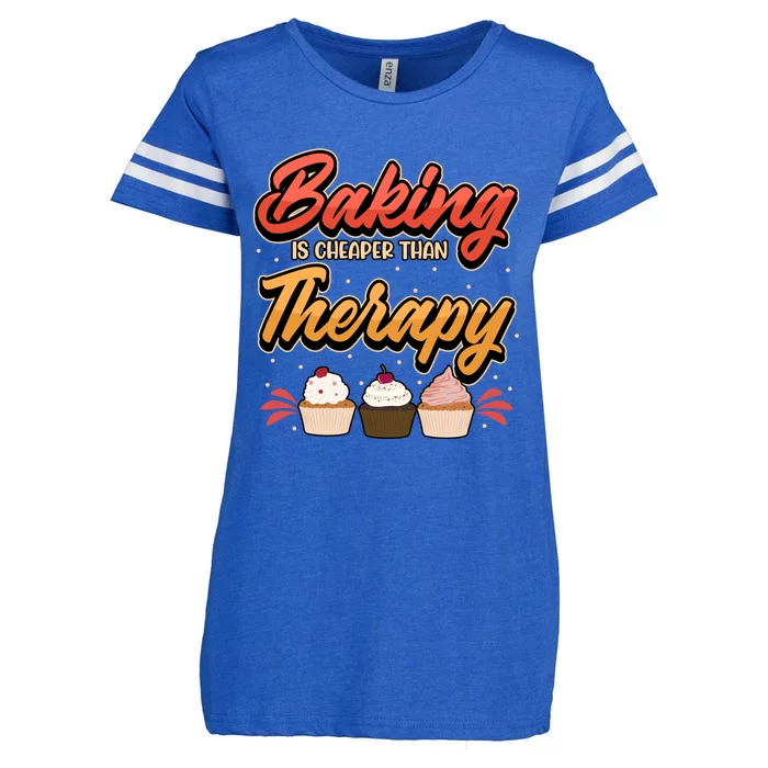 Baking Is My Therapy Gift Enza Ladies Jersey Football T-Shirt