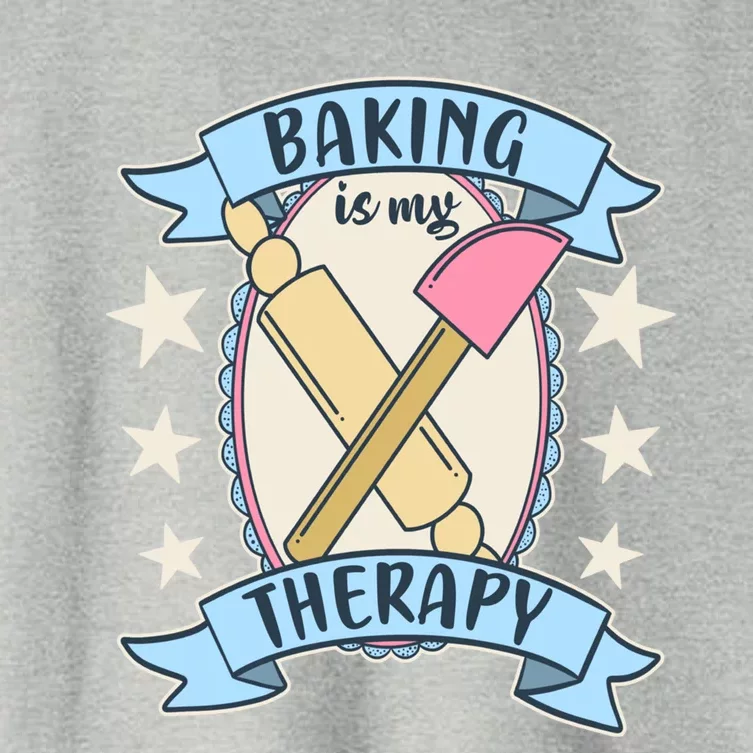 Baking Is My Therapy Gift Cute Baker Gift Women's Crop Top Tee