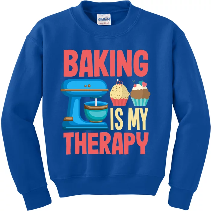 Baking Is My Therapy Gift Fun Confectioner Gift Great Gift Kids Sweatshirt