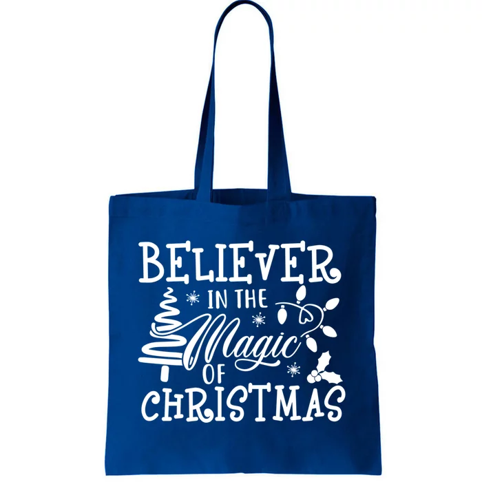 Believe In Magic Of Christmas Tree Gift Tote Bag