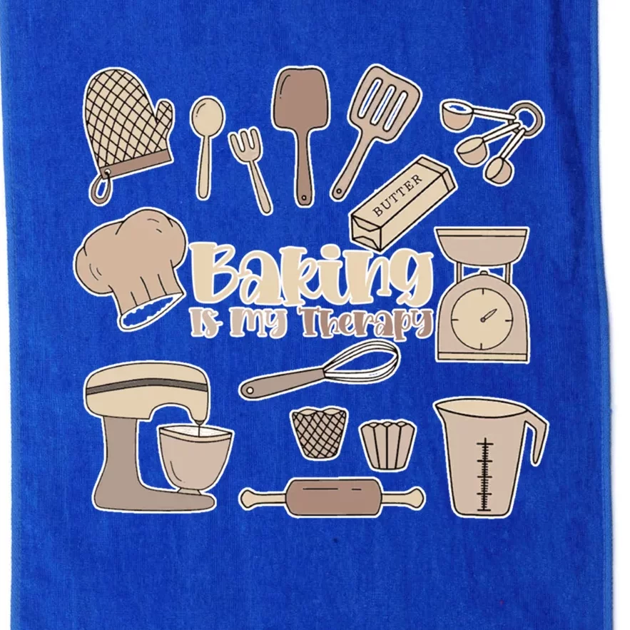 Baking Is My Therapy Great Gift Funny Baker Cook Chef Pastry Cake Gift Platinum Collection Golf Towel