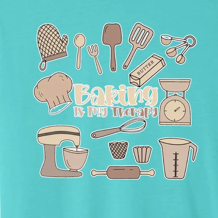 Baking Is My Therapy Great Gift Funny Baker Cook Chef Pastry Cake Gift ChromaSoft Performance T-Shirt