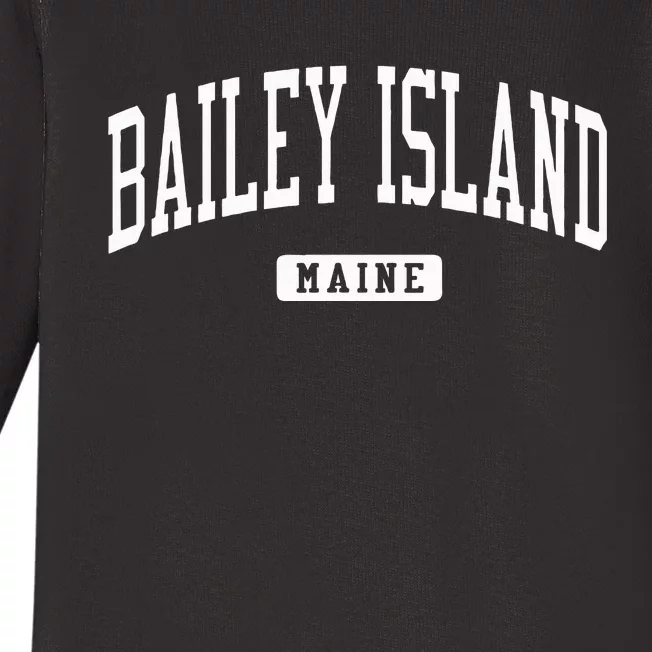 Bailey Island Maine Me College University Sports Style Baby Long Sleeve Bodysuit