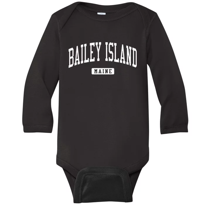 Bailey Island Maine Me College University Sports Style Baby Long Sleeve Bodysuit