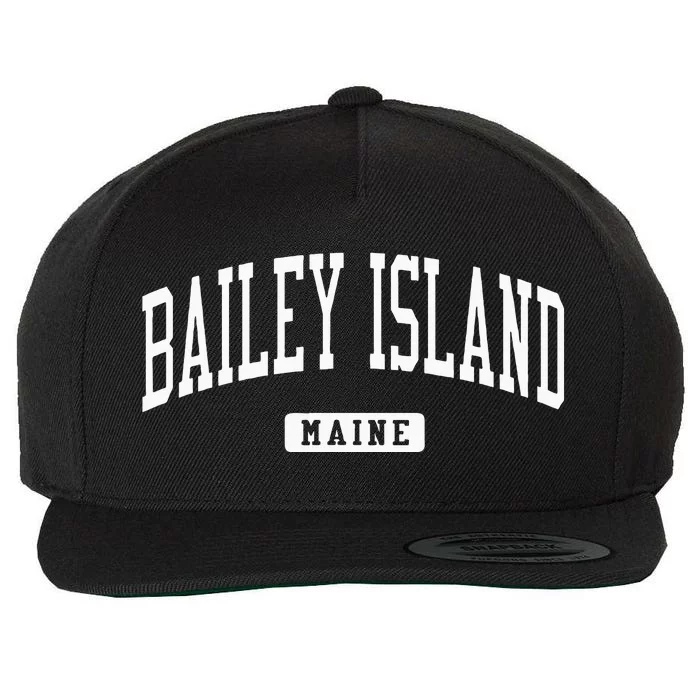 Bailey Island Maine Me College University Sports Style Wool Snapback Cap