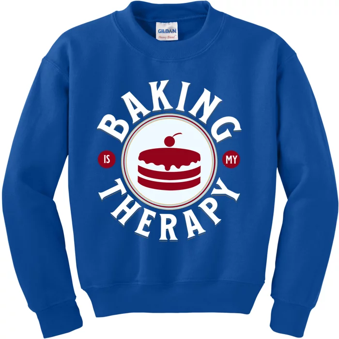 Baking Is My Therapy A Funny Baker Gift Kids Sweatshirt