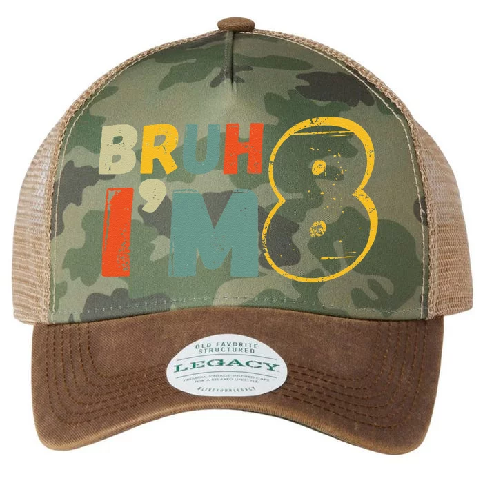 Bruh ItS My 8th Birthday IM 8 Year Old Birthday Gift Legacy Tie Dye Trucker Hat