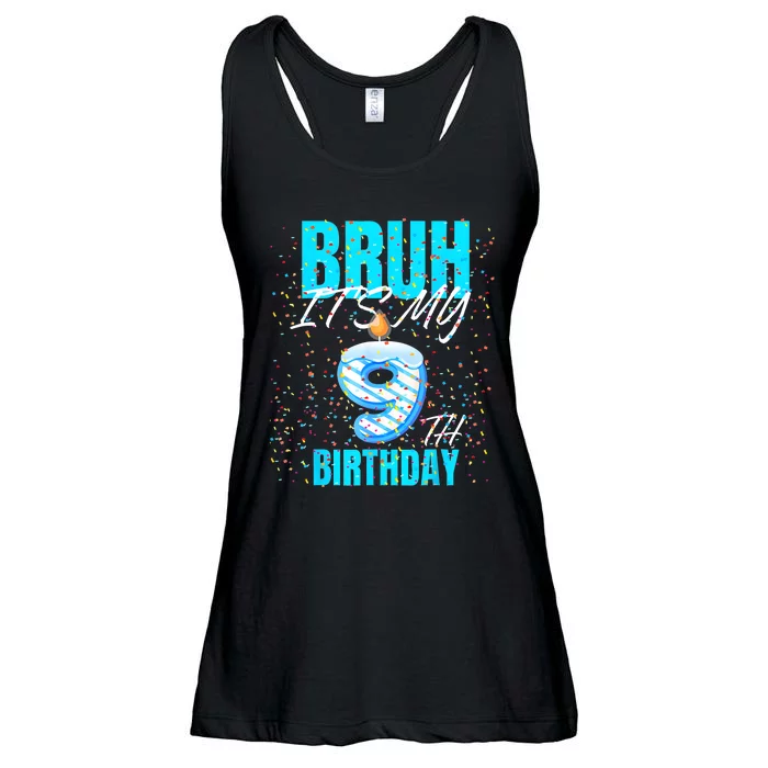 Bruh Its My 9th Birthday Boy 9 Years Old Birthday Ladies Essential Flowy Tank