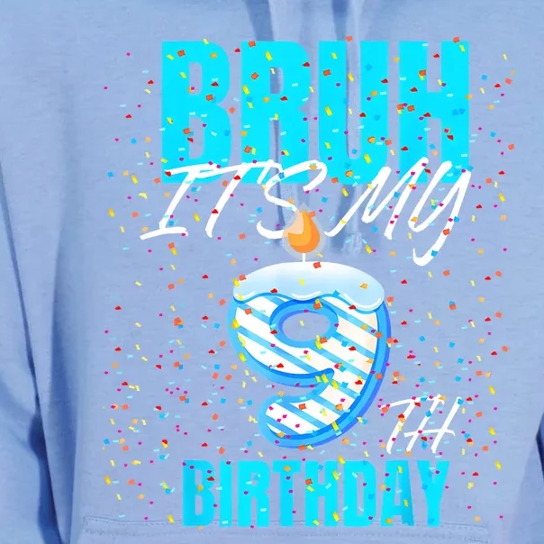 Bruh Its My 9th Birthday Boy 9 Years Old Birthday Unisex Surf Hoodie