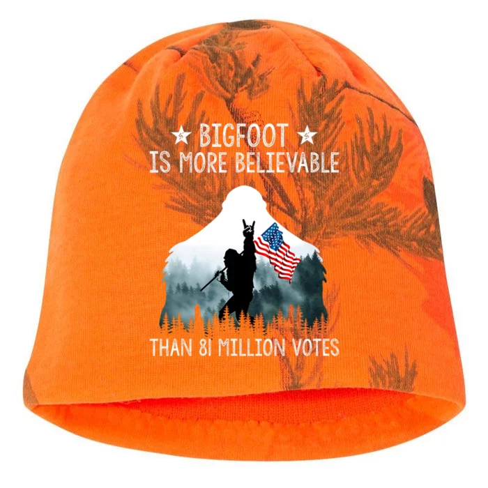 Bigfoot Is More Believable Than 81 Million Votes USA Flag Kati - Camo Knit Beanie