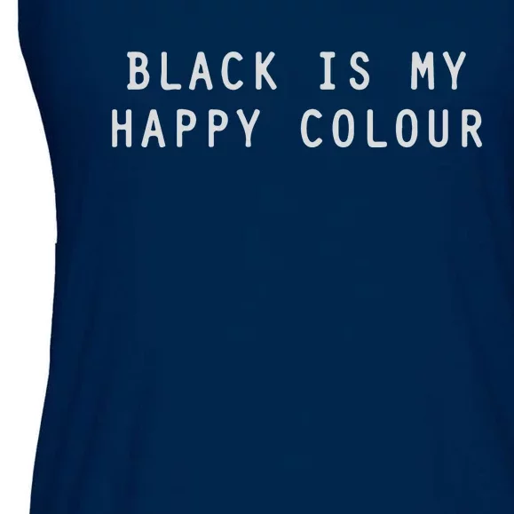 BLACK IS MY HAPPY COLOUR RINGER Ladies Essential Flowy Tank