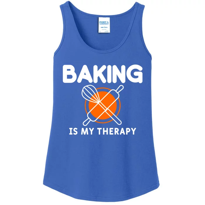 Baking Is My Therapy Bake Baker Cool Gift Ladies Essential Tank