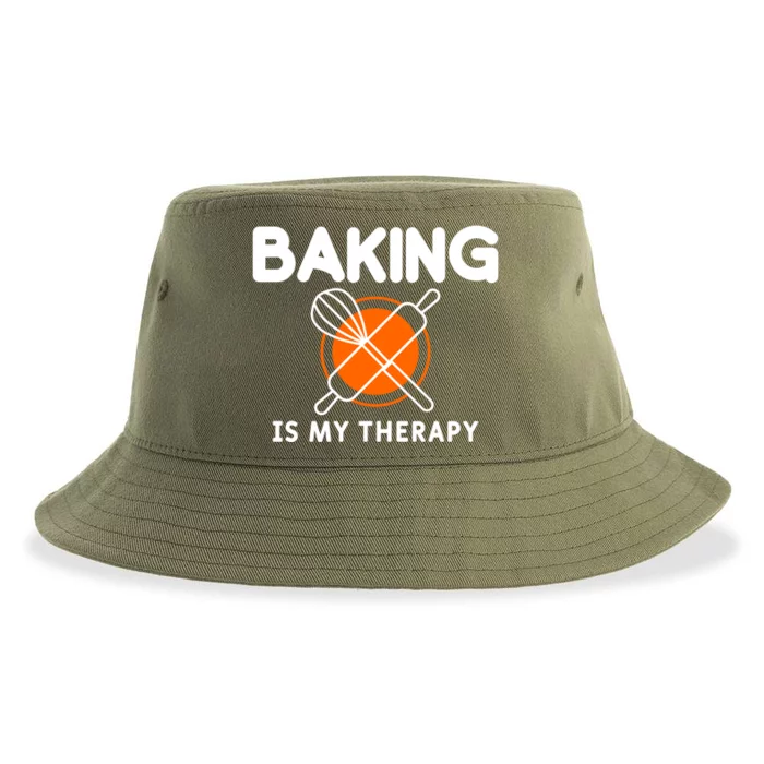 Baking Is My Therapy Bake Baker Cool Gift Sustainable Bucket Hat