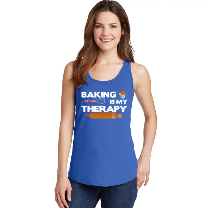 Baking Is My Therapy Bake Baker Cool Gift Ladies Essential Tank