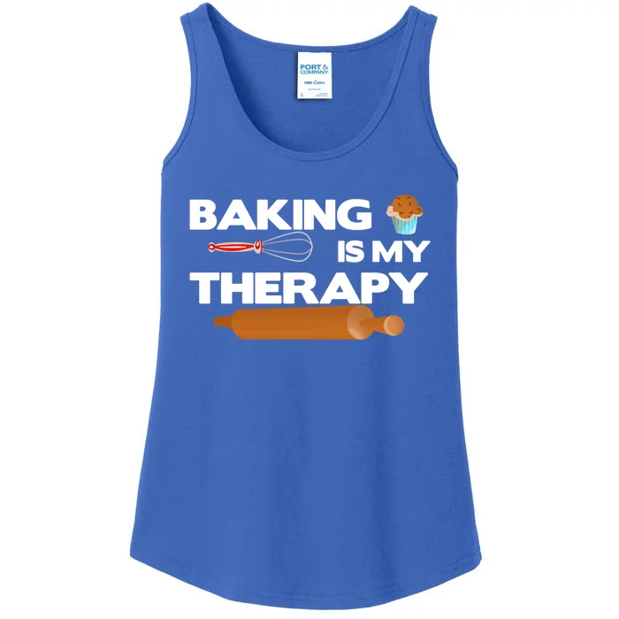 Baking Is My Therapy Bake Baker Cool Gift Ladies Essential Tank