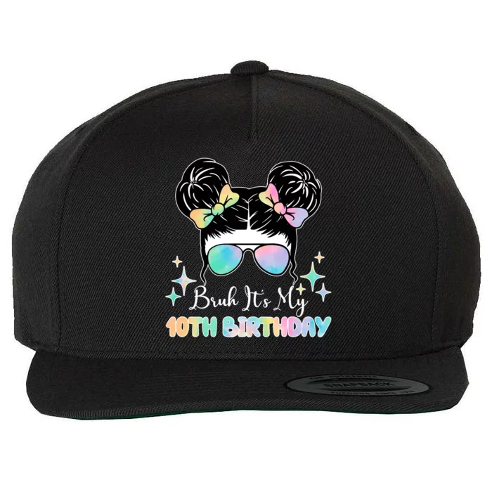 Bruh Its My 10th Birthday Colorful Hair Bun Wool Snapback Cap