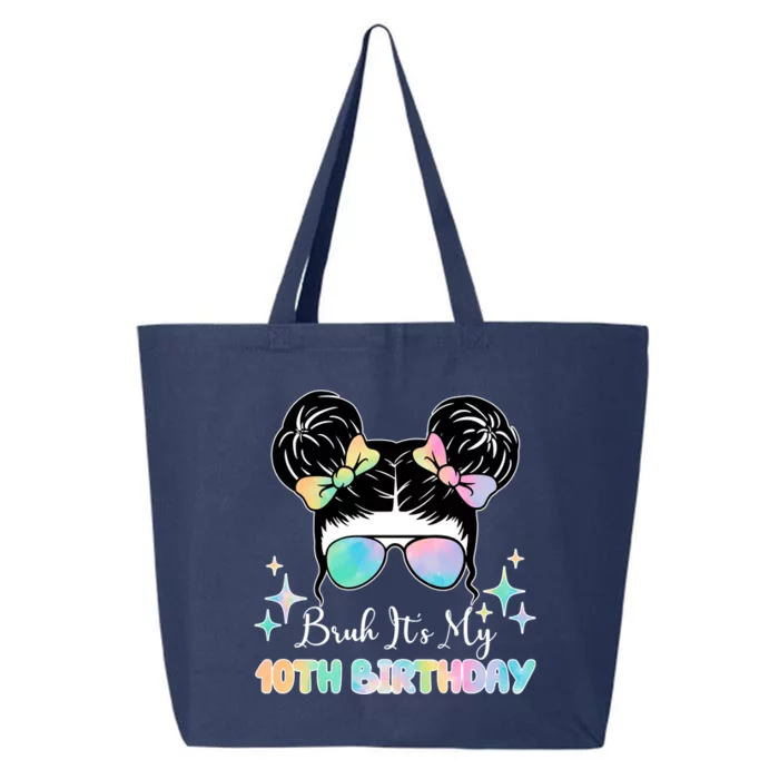 Bruh Its My 10th Birthday Colorful Hair Bun 25L Jumbo Tote