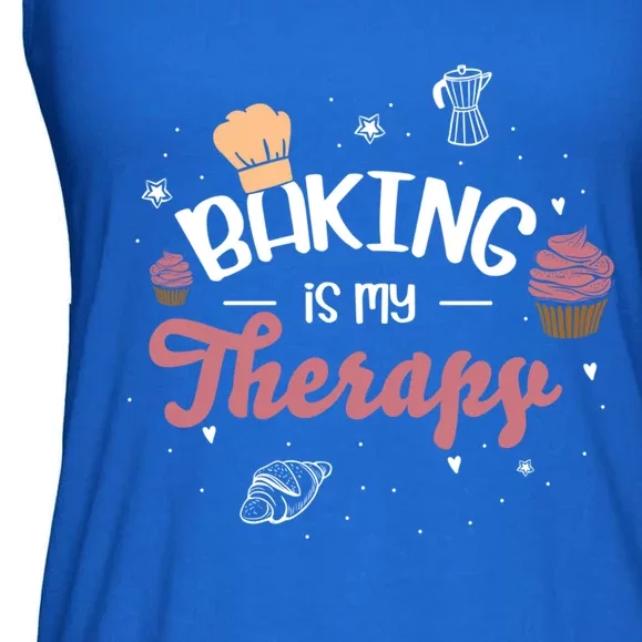 Baking Is My Therapy Design For A Baking Fans Gift Ladies Essential Flowy Tank