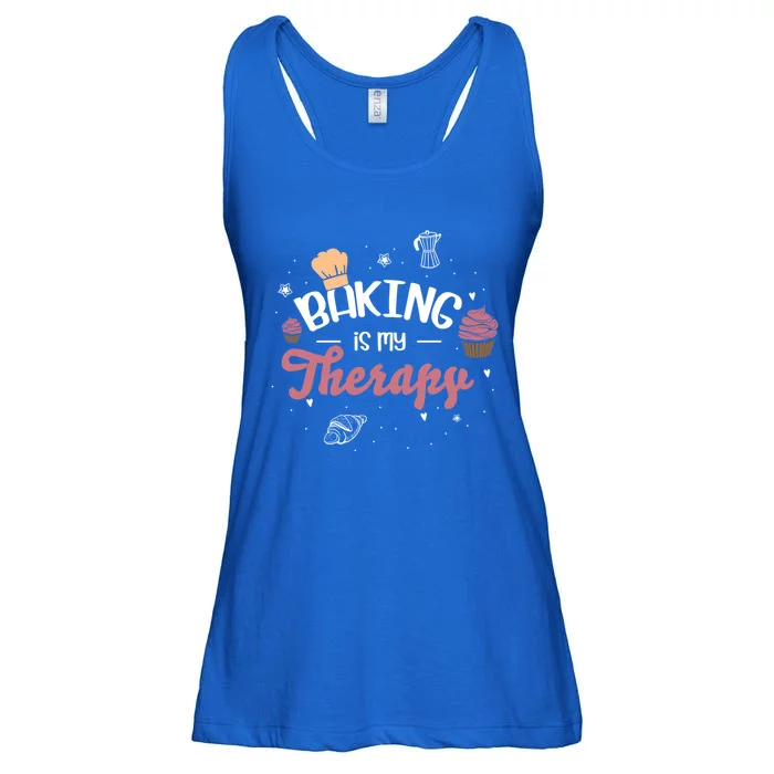 Baking Is My Therapy Design For A Baking Fans Gift Ladies Essential Flowy Tank