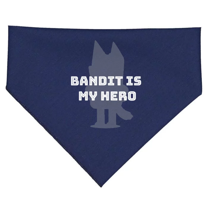 Bandit Is My Hero Funny Show Dad Blue Heeler Dog USA-Made Doggie Bandana