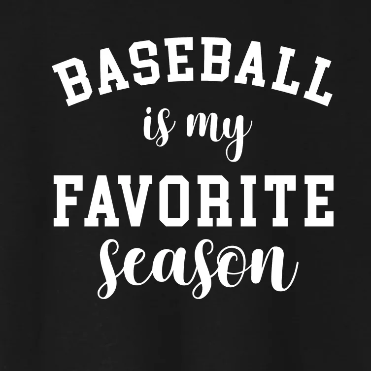 Baseball Is My Favorite Season Print Women's Crop Top Tee