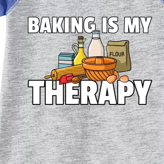 Baking Is My Therapy Bake Gift For Bakery Baker Cool Gift Infant Baby Jersey Bodysuit