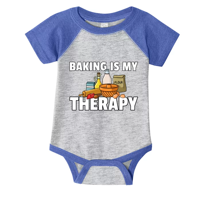 Baking Is My Therapy Bake Gift For Bakery Baker Cool Gift Infant Baby Jersey Bodysuit