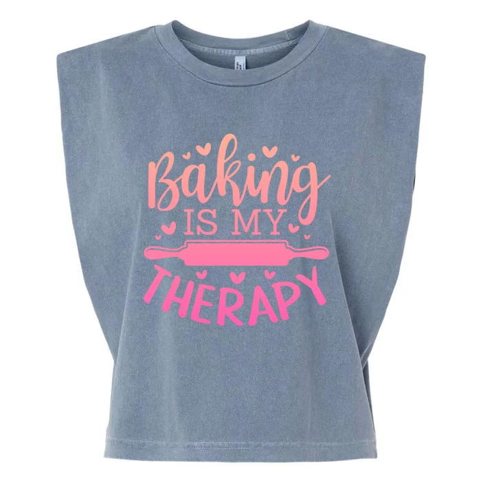 Baking Is My Therapy Don't Need A Rehab But Flour And Sugar Cute Gift Garment-Dyed Women's Muscle Tee