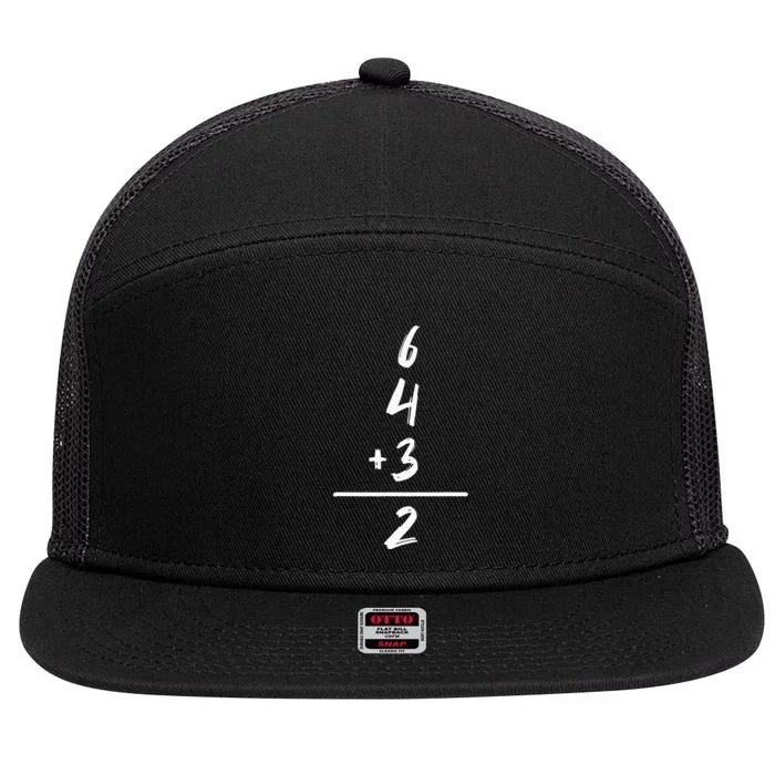 Baseball Inspired Math 6 4 3 2 Double Play Softball Game 7 Panel Mesh Trucker Snapback Hat