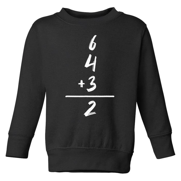 Baseball Inspired Math 6 4 3 2 Double Play Softball Game Toddler Sweatshirt