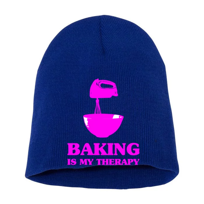 Baking Is My Therapy Foodie Cookie Baker Bakery Gift Short Acrylic Beanie