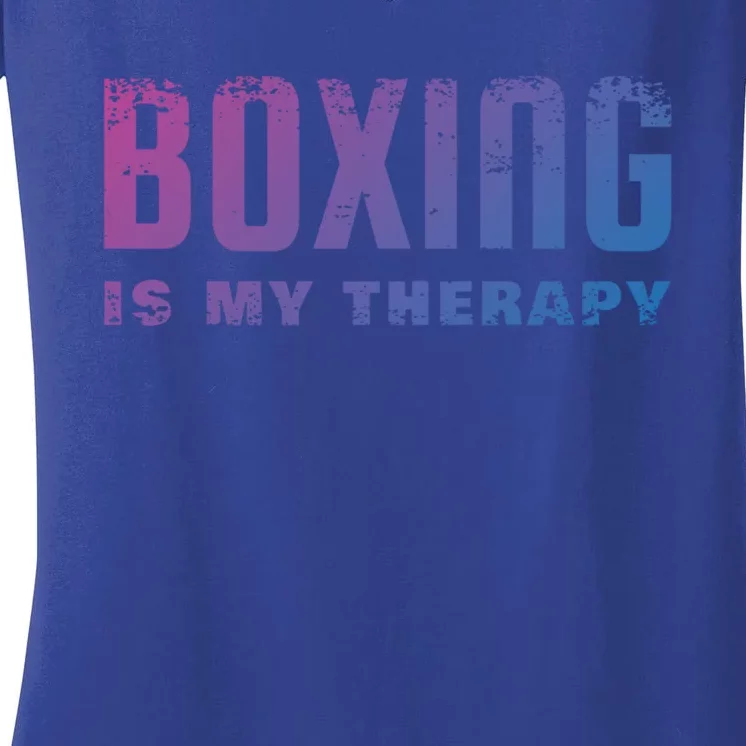 Boxing Is My Therapy Boxer Cool Gift Women's V-Neck T-Shirt