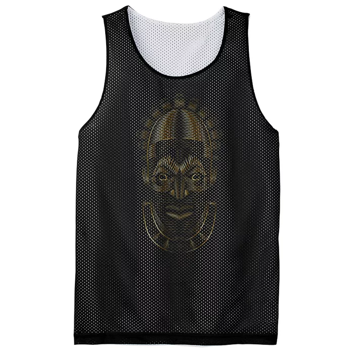 Benin Ivory Mask Gold Mesh Reversible Basketball Jersey Tank