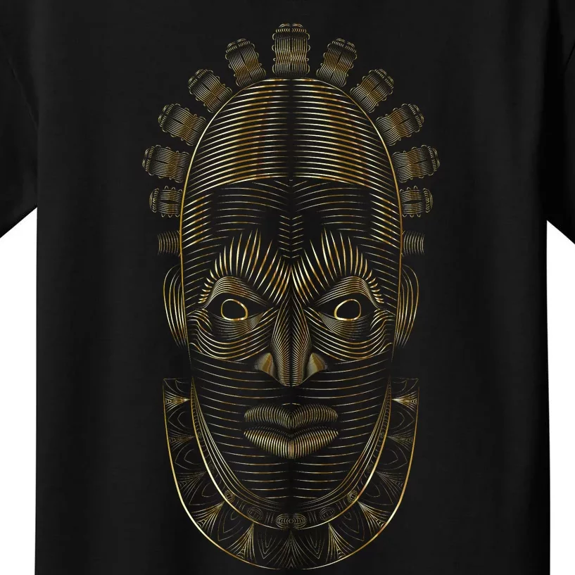 Benin Ivory Mask Gold Kids T-Shirt