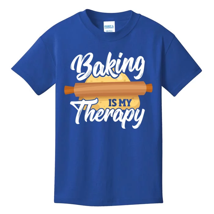 Baking Is My Therapy Baker Bake Bakery Owner Pastry Maker Great Gift Kids T-Shirt