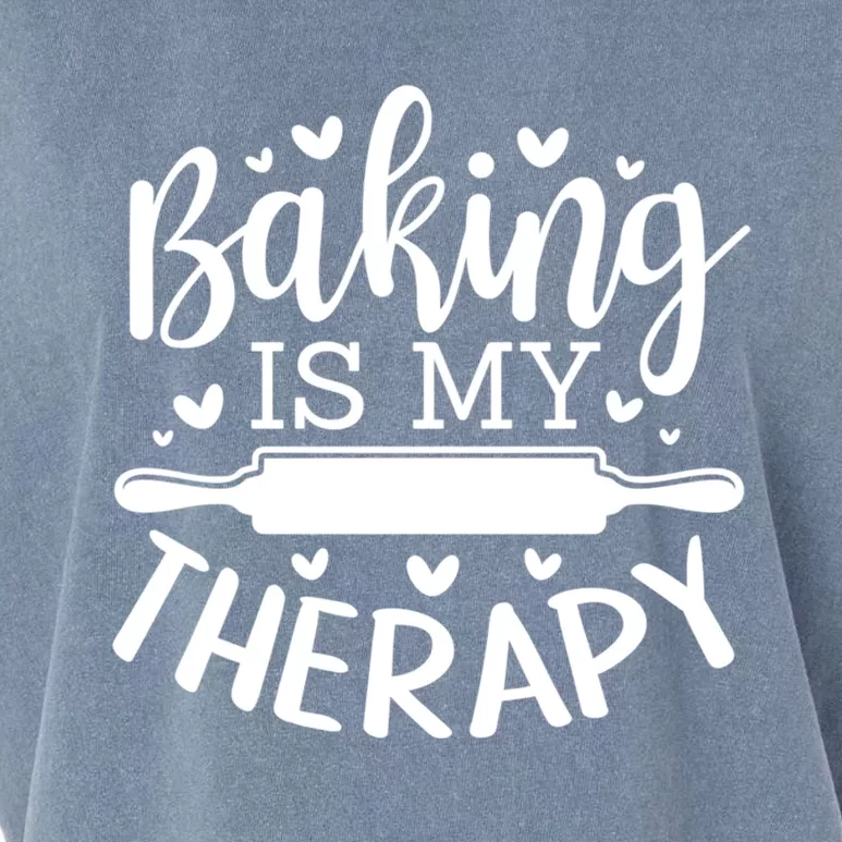 Baking Is My Therapy Don't Need A Rehab But Flour And Sugar Great Gift Garment-Dyed Women's Muscle Tee