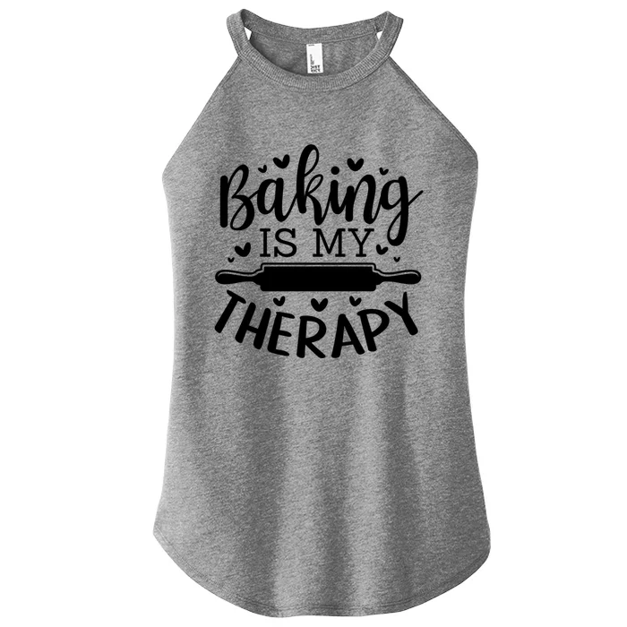 Baking Is My Therapy Don't Need A Rehab But Flour And Sugar Great Gift Women’s Perfect Tri Rocker Tank