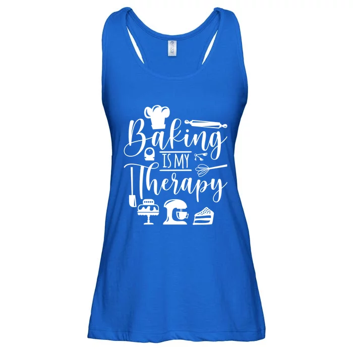 Baking Is My Therapy For Baking Lover Baker And Muffin Fans Gift Ladies Essential Flowy Tank