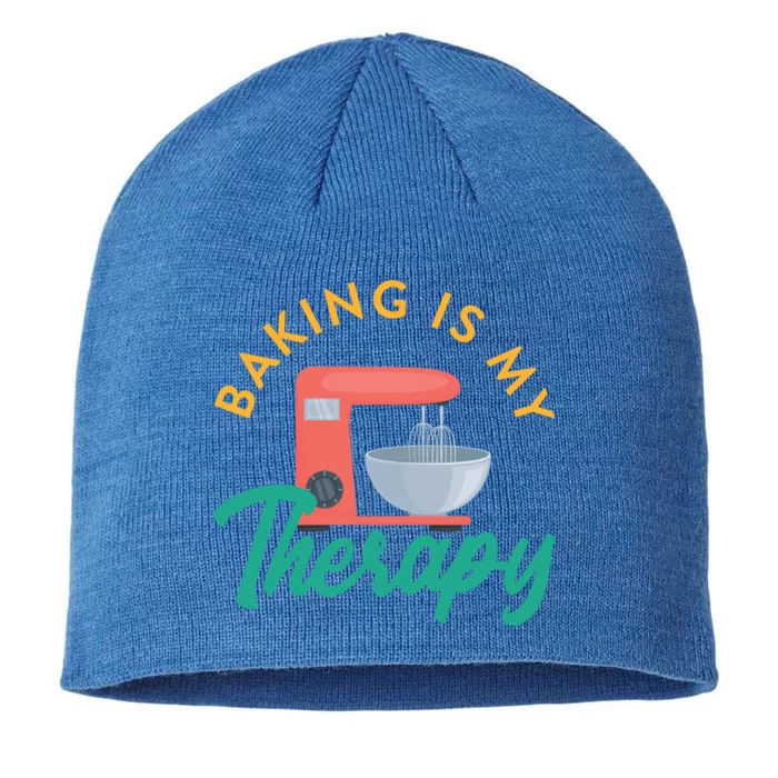 Baking Is My Therapy Baker Baking Pastry Lover Gift 8 1/2in Sustainable Knit Beanie