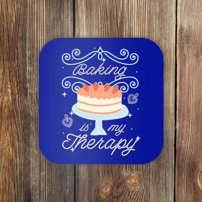 Baking Is My Therapy Baker Enthusiast Cool Gift Coaster